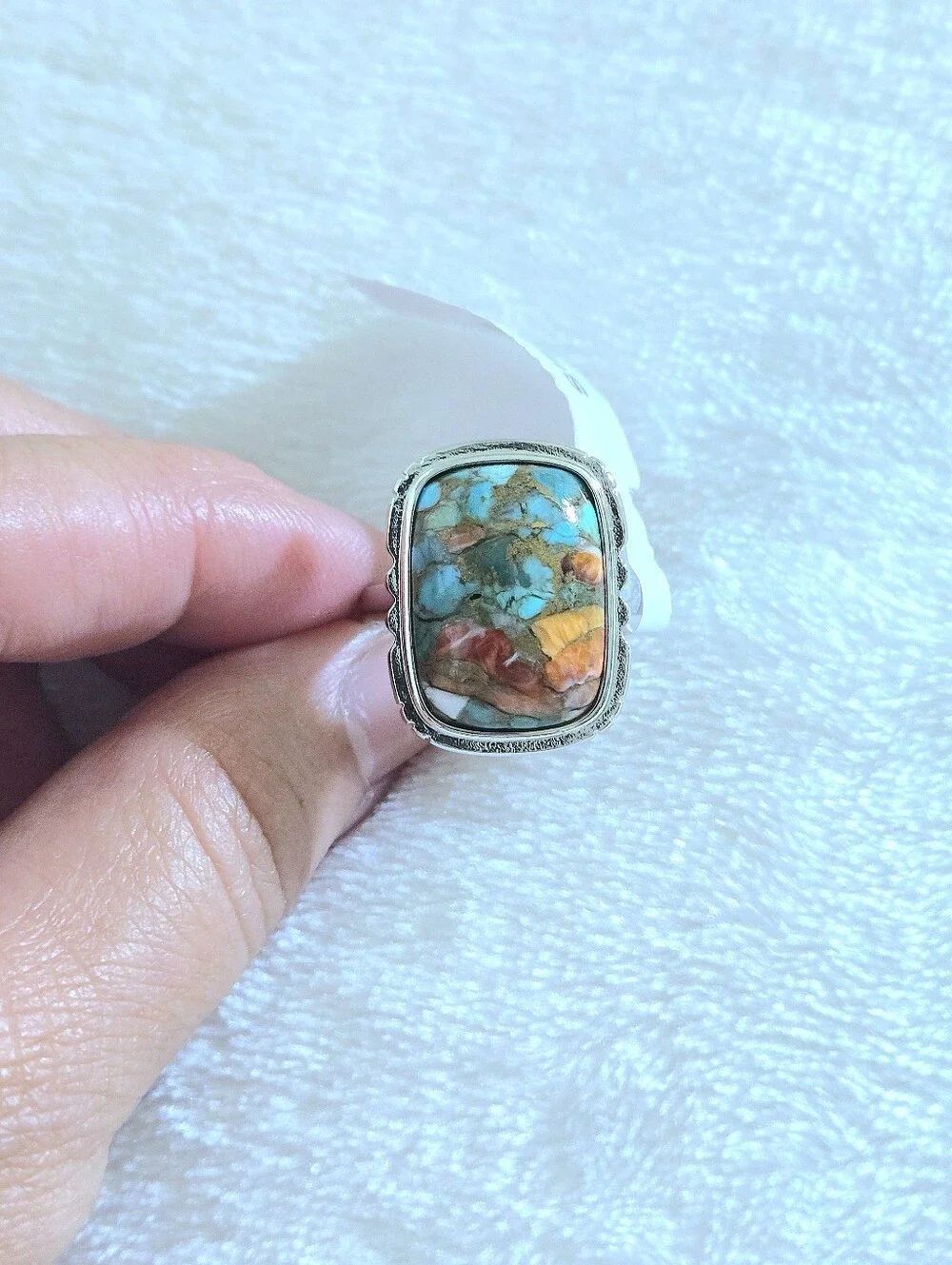 Gemolio Rectangular Oyster🦪 Turquoise🩵 Ring💍 - NWT - Picture 15 of 16